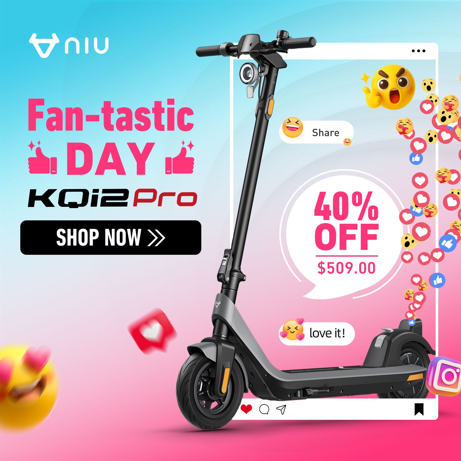 NIU KQi2 Pro Electric Kick Scooter 28km/h | Range 40km