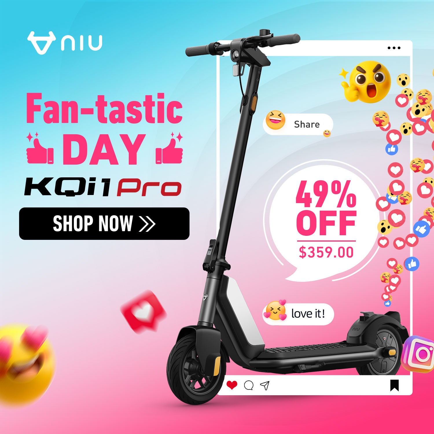 NIU KQi1 Pro Electric Kick Scooter 25km/h | Range 25km